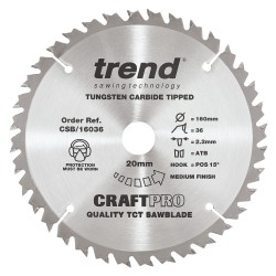 CSB/16036 Craft saw blade 160mm x 36 teeth x 20mm