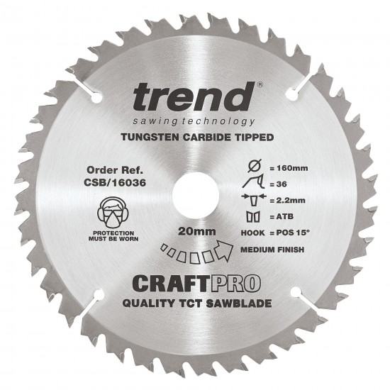 CSB/16036 Craft saw blade 160mm x 36 teeth x 20mm