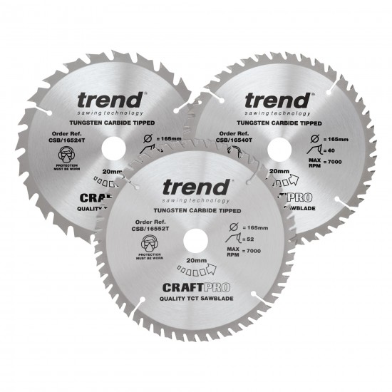 CSB/165/3PK/B Craft saw blade triple pack