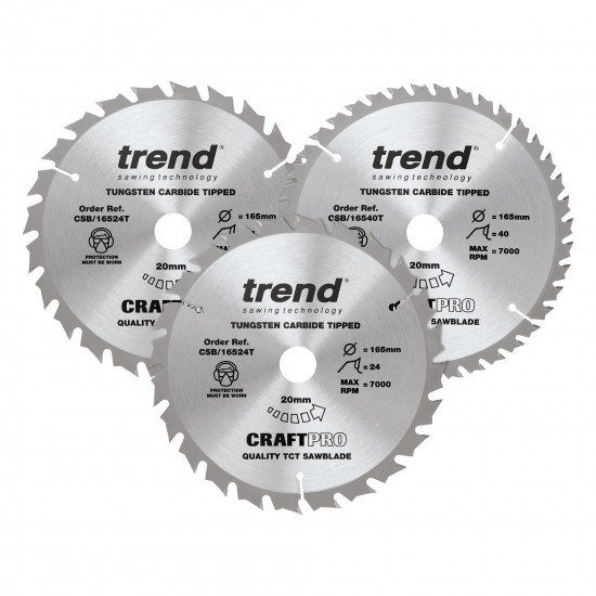 CSB/165/3PK/C Craft saw blade triple pack