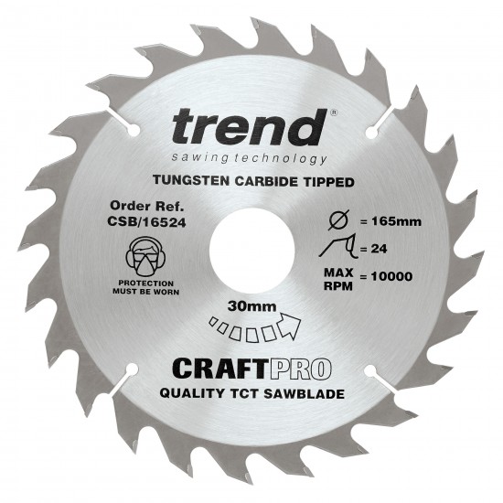 CSB/16524 Craft saw blade 165mm x 24 teeth x 30mm
