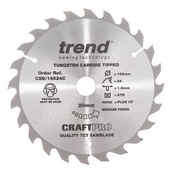 CSB/16524C Craft saw blade 165mm x 24 teeth x 20mm