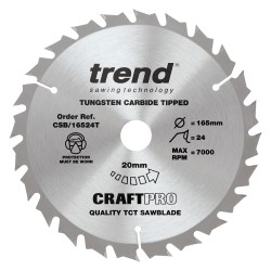 CSB/16524T Craft saw blade 165mm x 24 teeth x 20 thin
