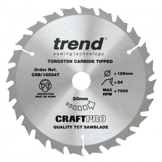 CSB/16524T Craft saw blade 165mm x 24 teeth x 20 thin