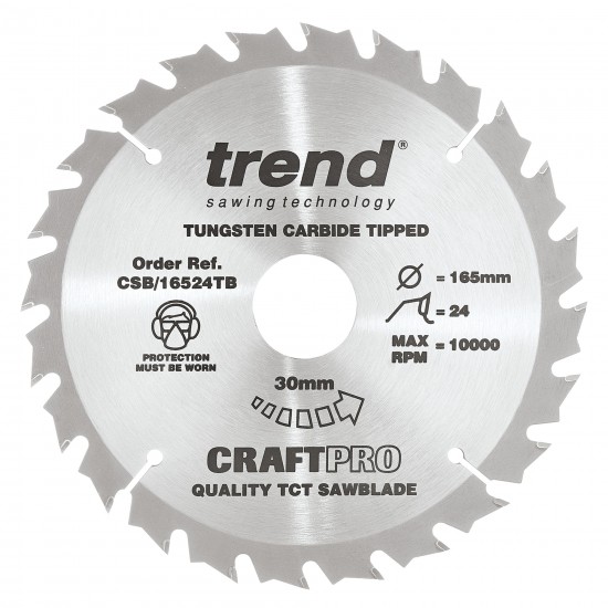CSB/16524TB Craft saw blade 165mm x 24 teeth x 30 thin