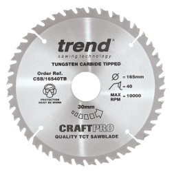 CSB/16540TB Craft saw blade 165mm x 40 teeth x 30 thin