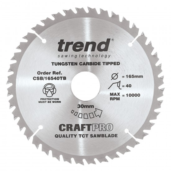 CSB/16540TB Craft saw blade 165mm x 40 teeth x 30 thin