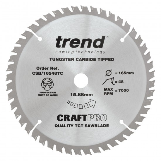 CSB/16548TC Craft saw blade 165mm x 48 teeth x 15.88 thin