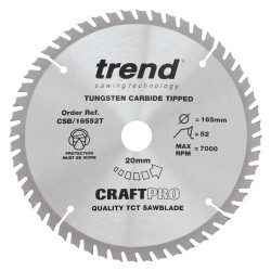 CSB/16552T Craft saw blade 165mm x 52 teeth x 20 thin