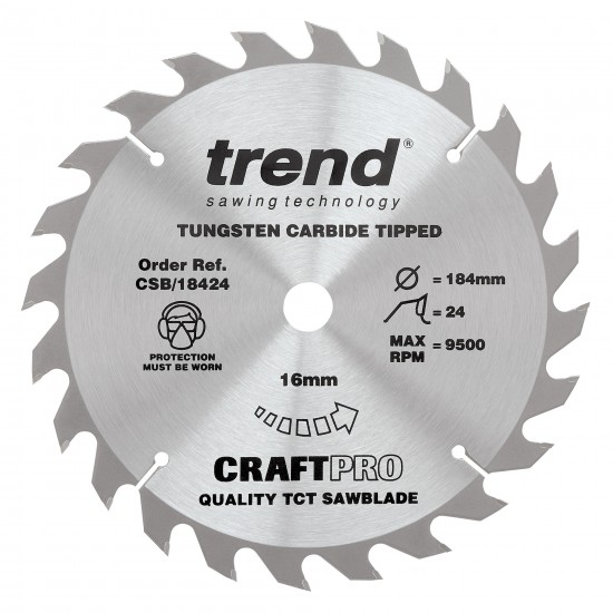 CSB/18424 Craft saw blade 184mm x 24 teeth x 16mm