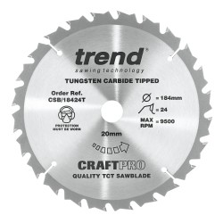 CSB/18424T Craft saw blade 184mm x 24 teeth x 20 thin