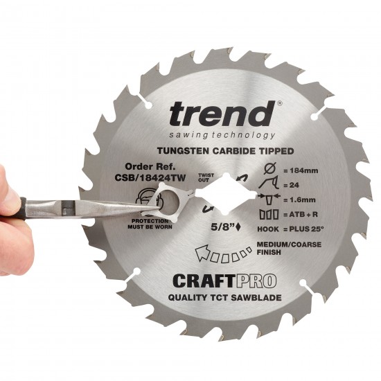 CSB/19036TW Craft sawblade 190mm x 36 teeth x 5/8 thin Wormdrive