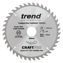 CSB/18440A Craft saw blade 184mm x 40 teeth x 30mm