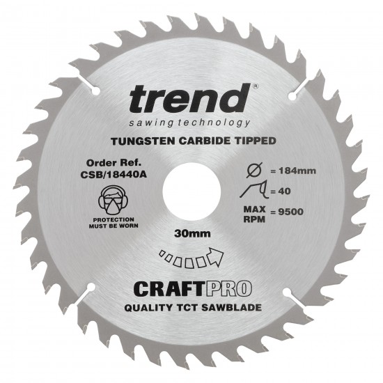 CSB/18440A Craft saw blade 184mm x 40 teeth x 30mm