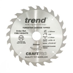 CSB/19024TC Craft saw blade 190mm x 24 teeth x 30 x 1.55 for DCS575