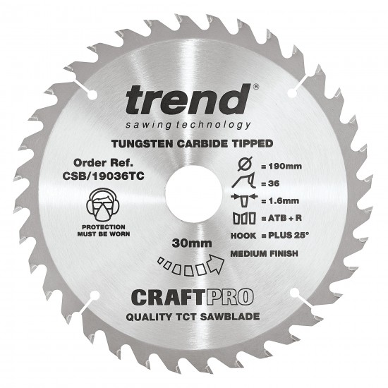 CSB/19036TC Craft saw blade 190mm x 36 teeth x 30 x 1.55 for DCS575