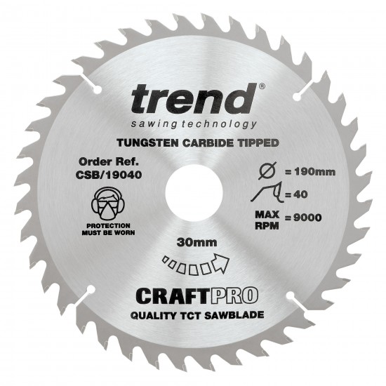 CSB/19040 Craft saw blade 190mm x 40 teeth x 30mm
