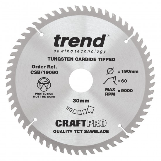CSB/19060 Craft saw blade 190mm x 60 teeth x 30mm