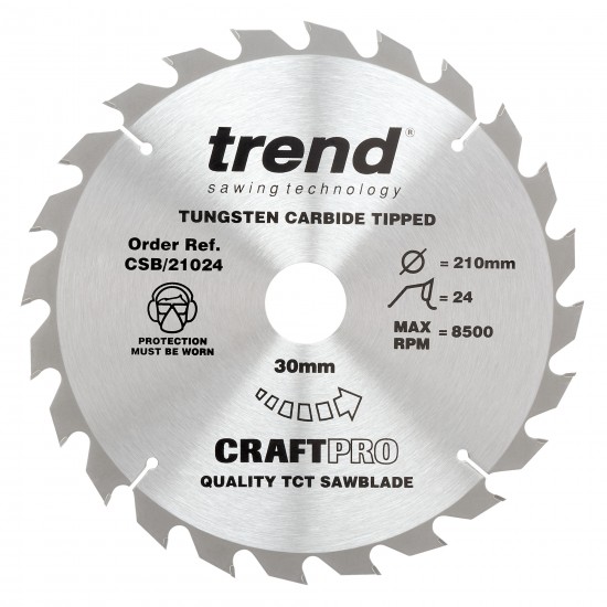 CSB/21024 Craft saw blade 210mm x 24 teeth x 30mm