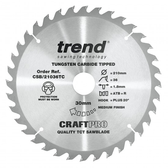 CSB/21036TC Craft saw blade 210mm x 36 teeth x 30 x 1.8 for DCS7485