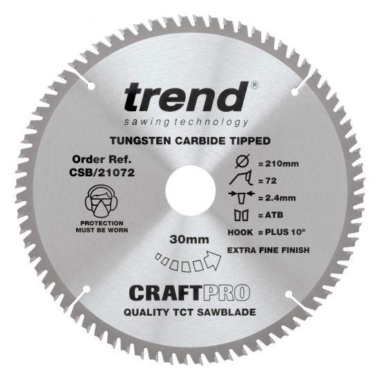 CSB/21072 Craft saw blade 210mm x 72 teeth x 30mm