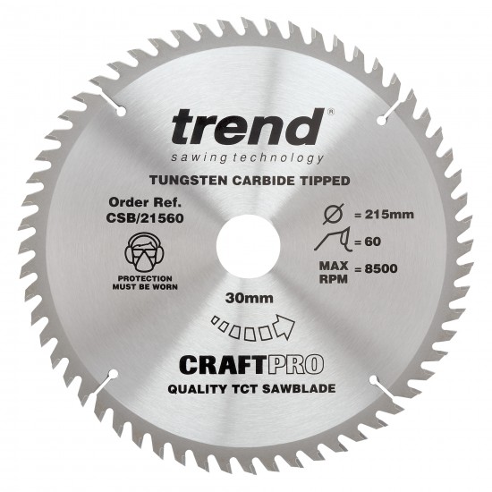 CSB/21560 Craft saw blade 215mm x 60 teeth x 30mm