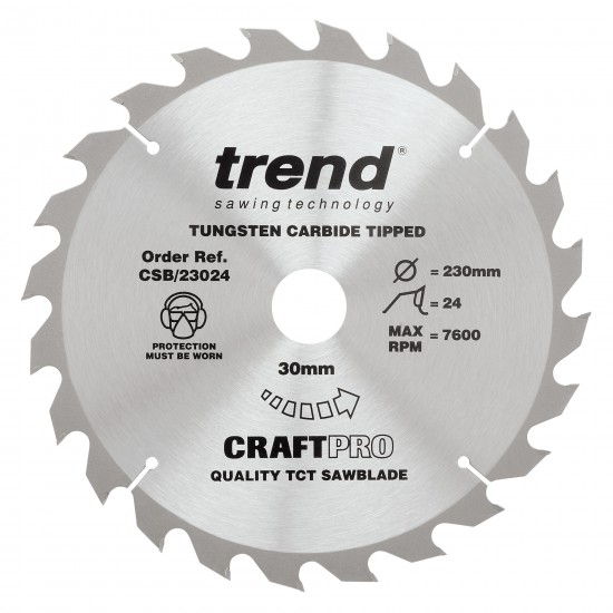 CSB/23024 Craft saw blade 230mm x 24 teeth x 30mm