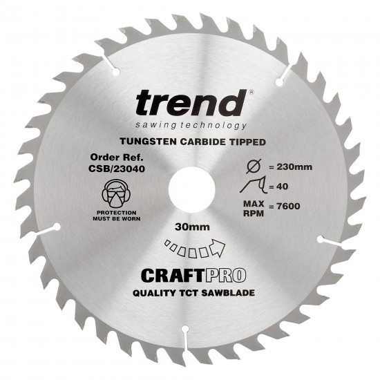 CSB/23040 Craft saw blade 230mm x 40 teeth x 30mm