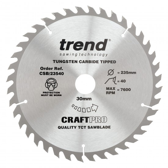 CSB/23540 Craft saw blade 235mm x 40 teeth x 30mm
