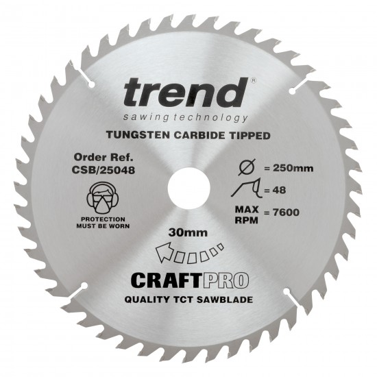 CSB/25048 Craft saw blade 250mm x 48 teeth x 30mm