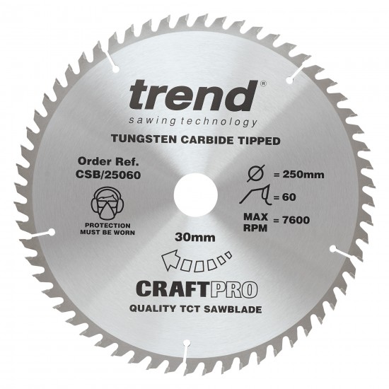 CSB/25060 Craft saw blade 250mm x 60 teeth x 30mm