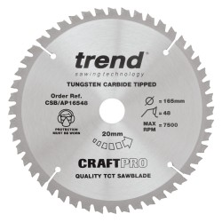 CSB/AP16548 Craft saw blade aluminium and plastic 165 x 48 teeth x 20