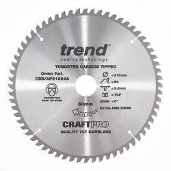 CSB/AP21664A Craft saw blade aluminium and plastic 216mm x 64 teeth x 30mm