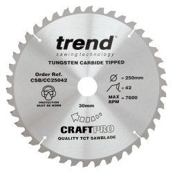CSB/CC25042 Craft saw blade crosscut 250mm x 42 teeth x 30mm