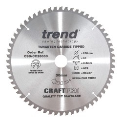 CSB/CC26060 Craft saw blade crosscut 260mm x 60 teeth x 30mm