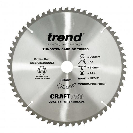 CSB/CC30560A Craft saw blade crosscut 305mm x 60 teeth x 30mm