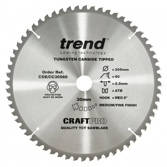 CSB/CC30560T Craft saw blade crosscut 305mm x 60 teeth x 30mm