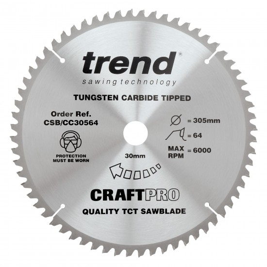 CSB/CC30564 Craft saw blade crosscut 305mm x 64 teeth x 30mm