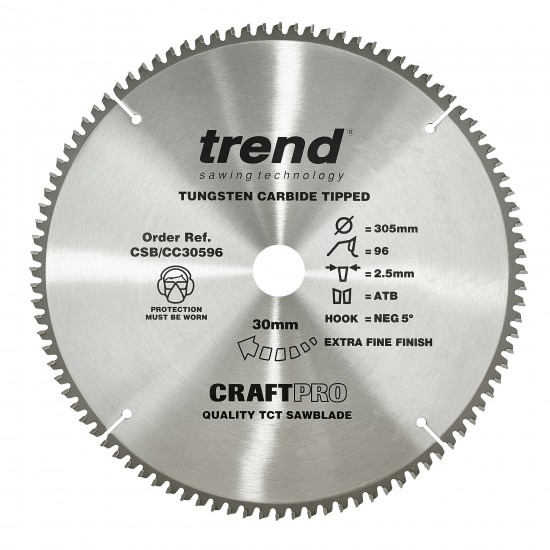 CSB/CC30596 Craft saw blade crosscut 305mm x 96 teeth x 30mm