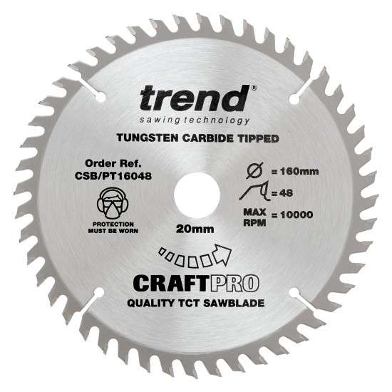 CSB/PT16048 Craft saw blade panel trim 160mm x 48 teeth x 20mm