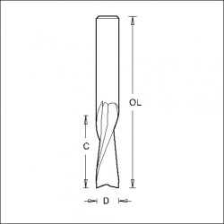 IT/1734255 Solid tungsten two flute spiral upcut 8mm diameter