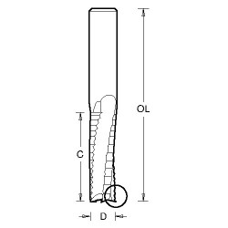 IT/1786359 Solid tungsten spiral three flute upcut 12mm diameter