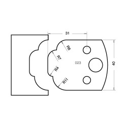 IT/3302340 Knife 40mm x 4mm tool steel (pair)