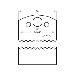 IT/3302450 Knife 50mm tool steel (pair)