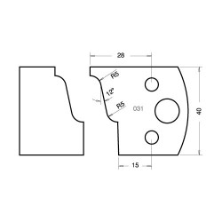 IT/3303140 Knife 40mm x 4mm tool steel (pair)