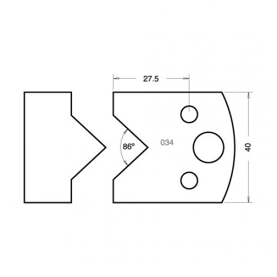 IT/3303440 Knife 40mm x 4mm tool steel (pair)