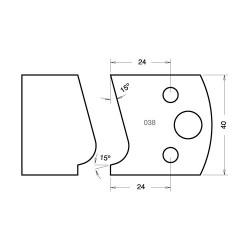 IT/3303840 Knife 40mm x 4mm tool steel (pair)