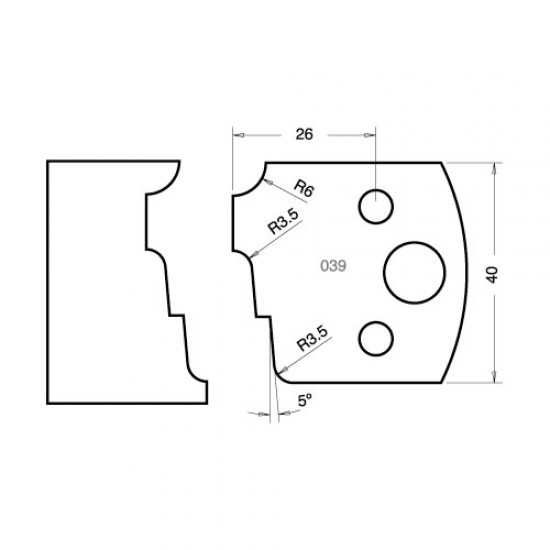 IT/3303940 Knife 40mm x 4mm tool steel (pair)