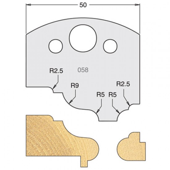 IT/3305850 Knife 50mm tool steel (pair)