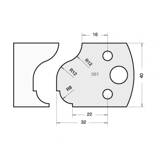 IT/3306140 Knife 40mm x 4mm tool steel (pair)
